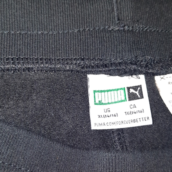 Puma | Black / Pink Sweat Pants Size XL 14/16 Like New - Picture 4 of 7